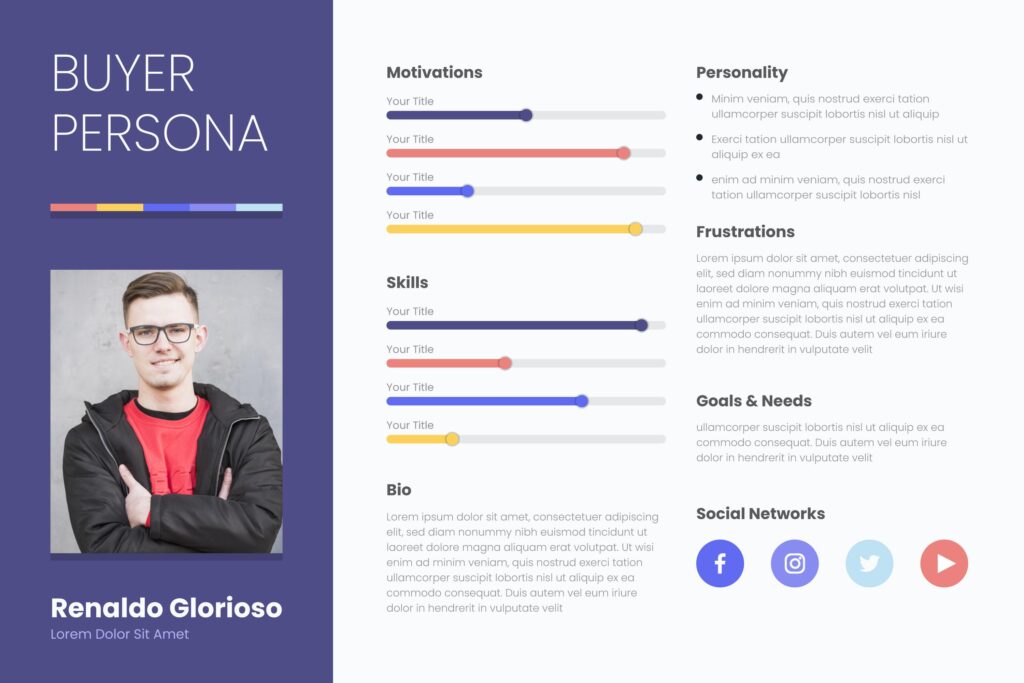 Buyer persona infographics in flat design