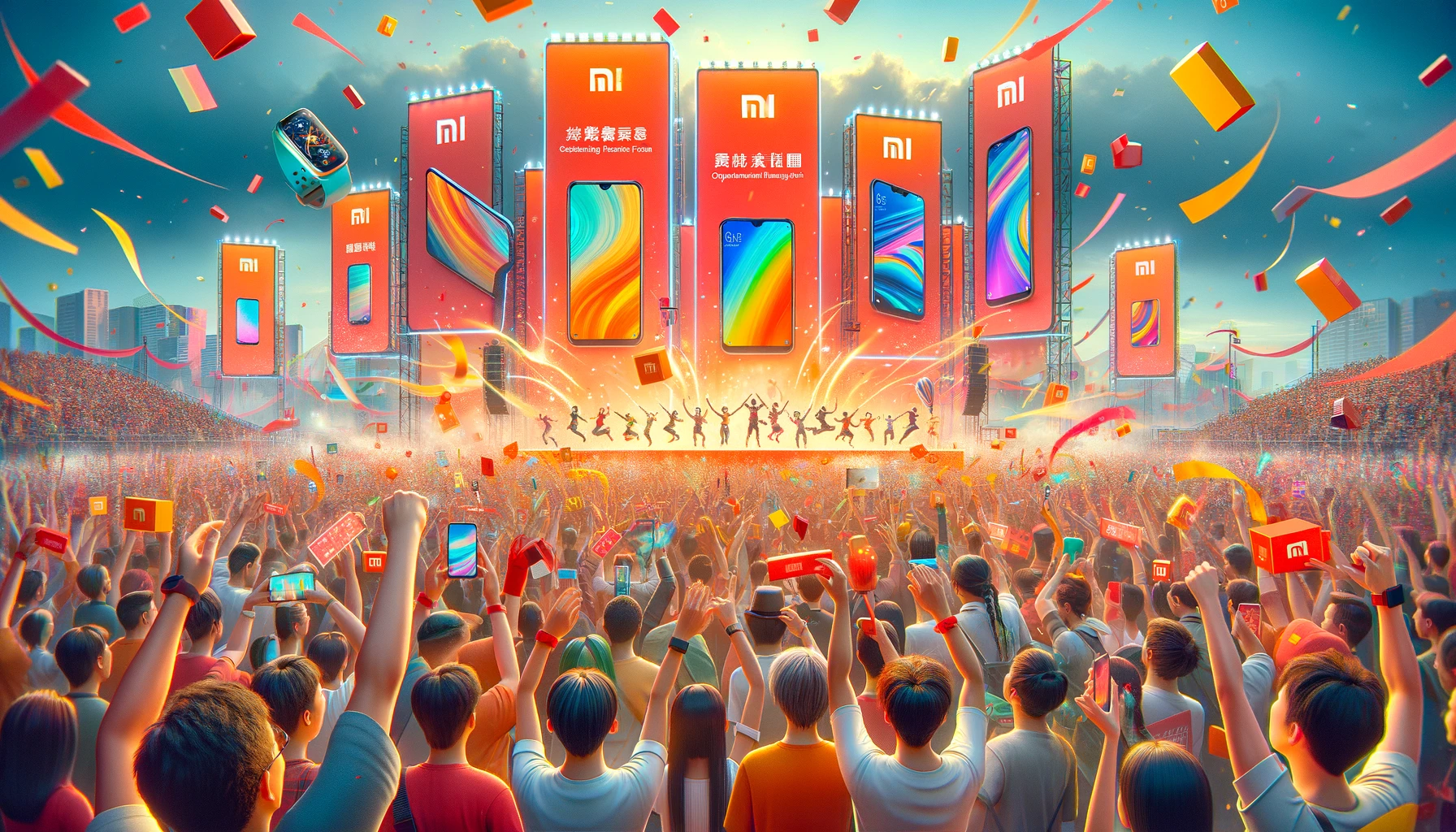 They capture the festive spirit and celebration of the Xiaomi community.