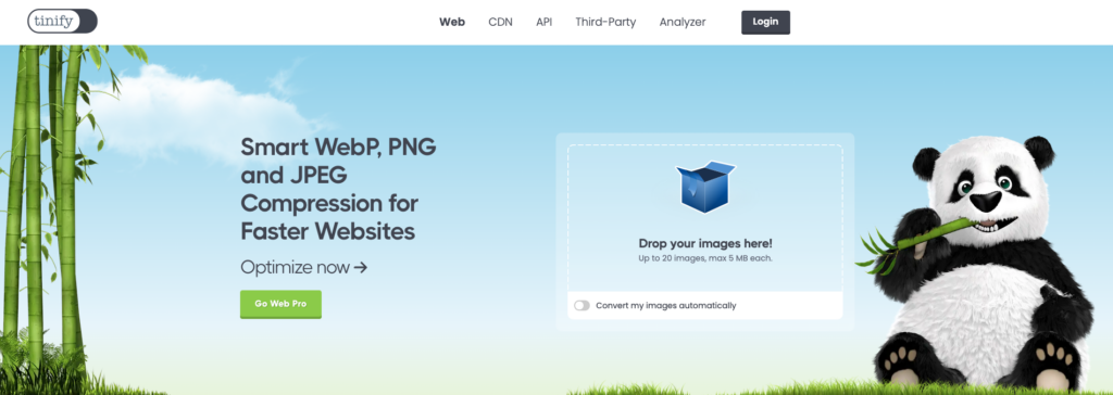 TinyPNG website's homepage