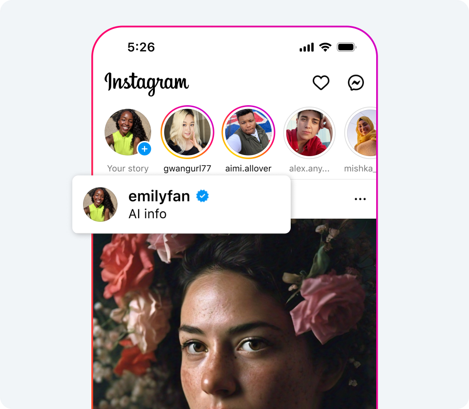 Meta Instagram AI info label