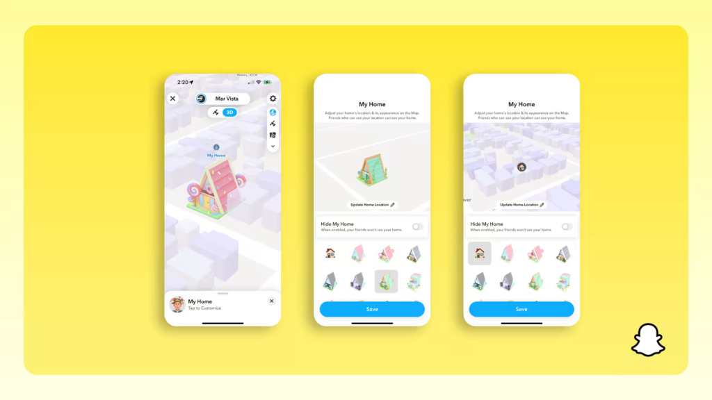 Create your own personalized house on Snap Map feature