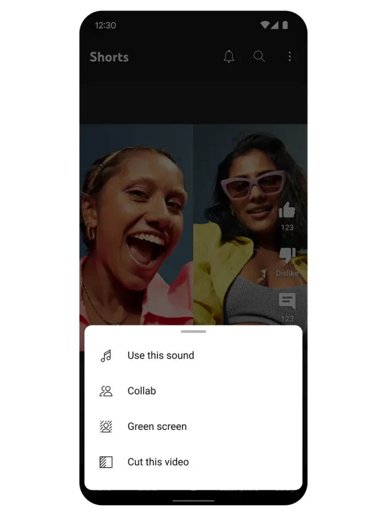 YouTube Shorts' remixing tool that allows users to remix a remix