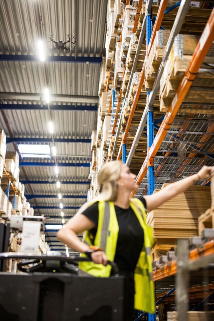 The drones are working alongside IKEA Belgium's warehouse staff with stock inventory.