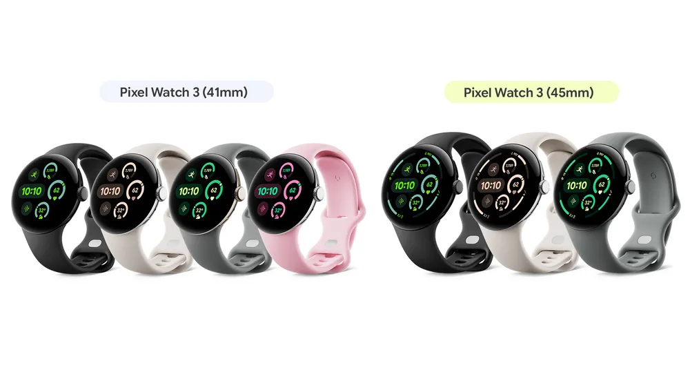 Google’s Pixel Watch 3's colours and bands