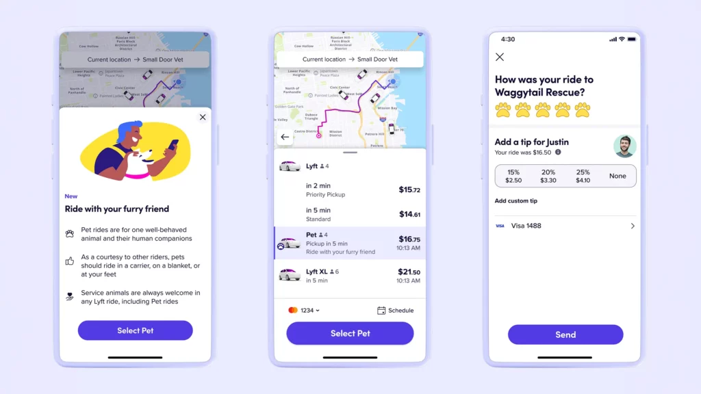 Lyft pet ride feature
