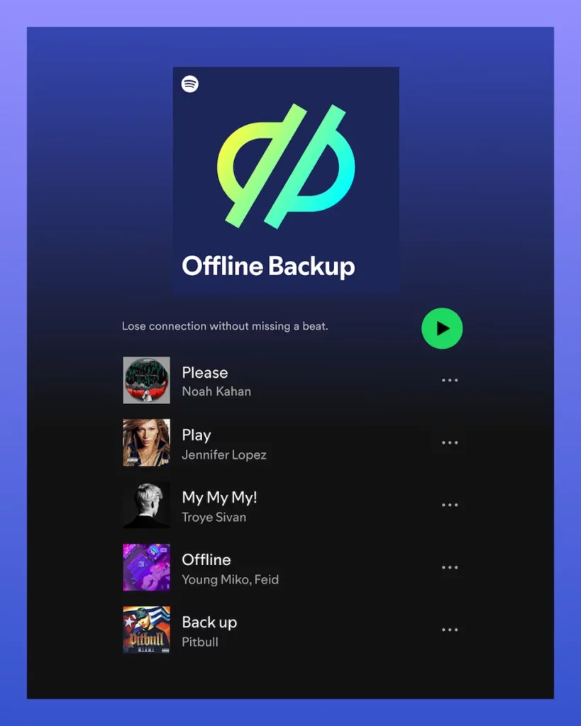 Spotify offline backup playlist