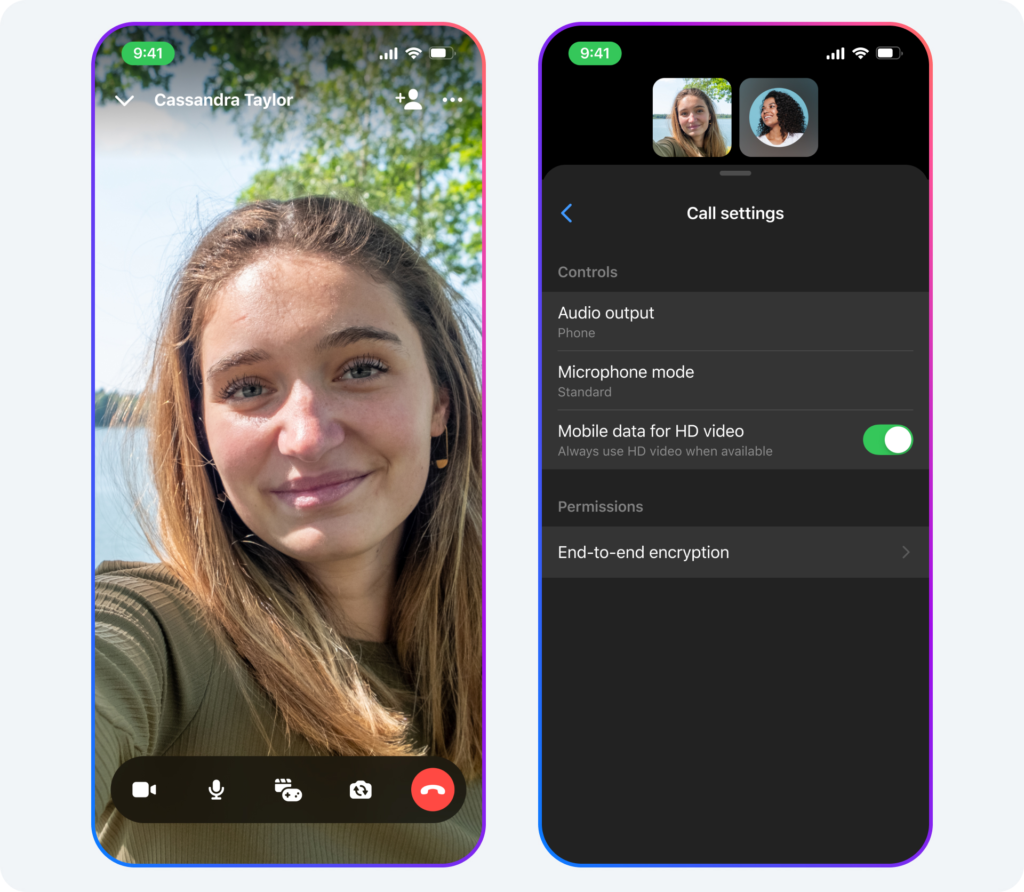 Messenger HD video call