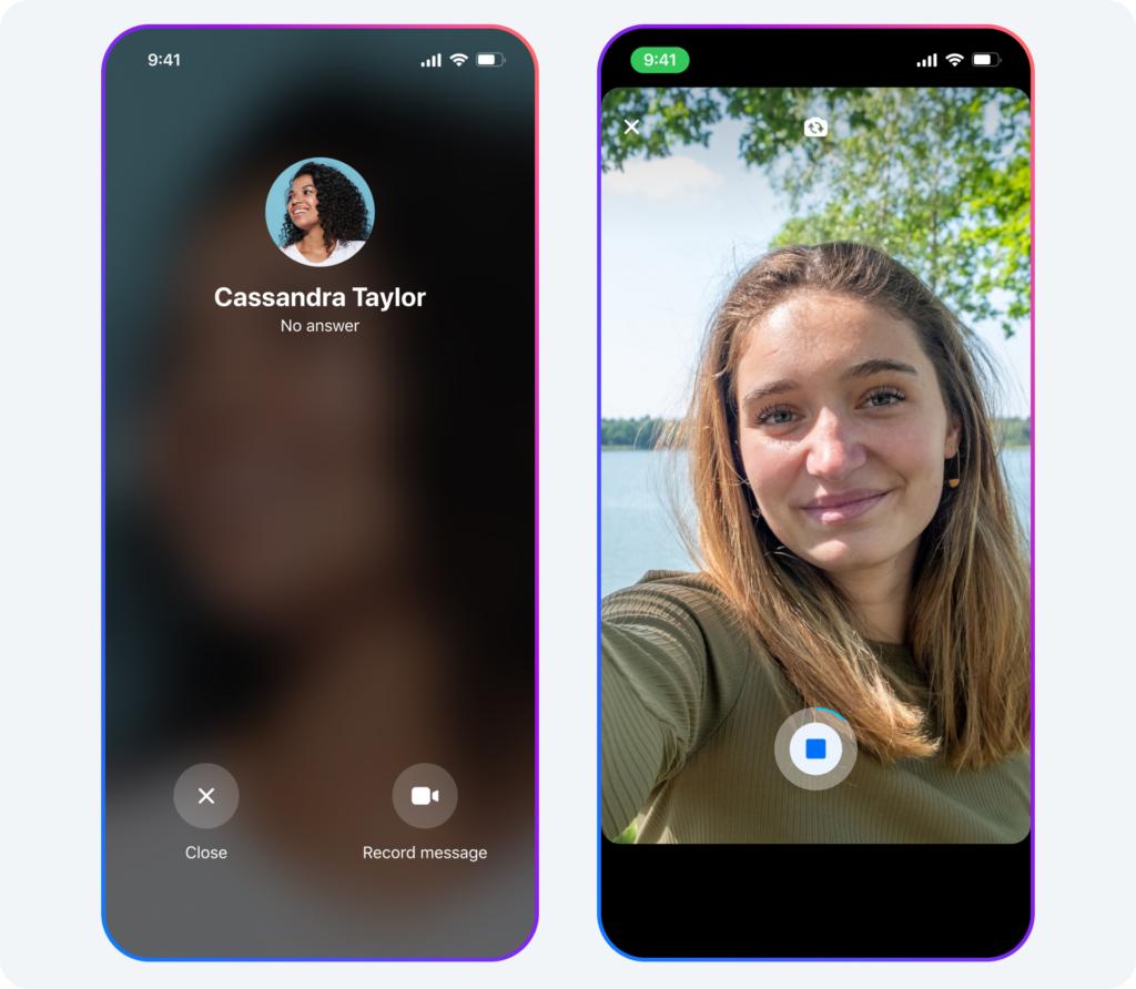 Messenger lets you leave audio or video voice message. 