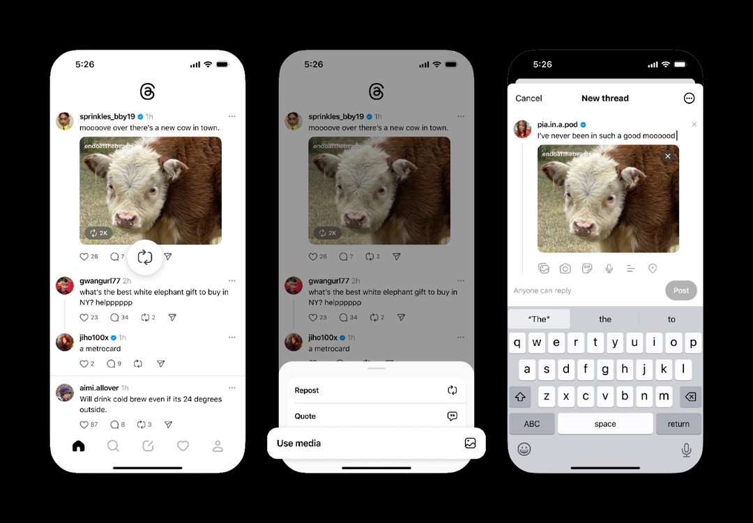 Threads Lets Users Share Media with Credit to Original Creators