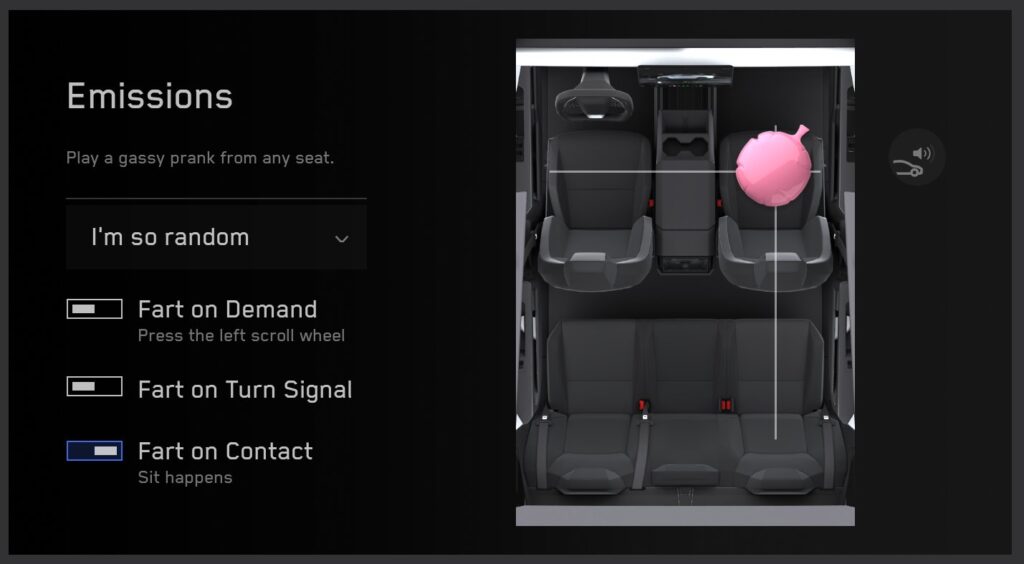 Tesla Fart On Contact feature